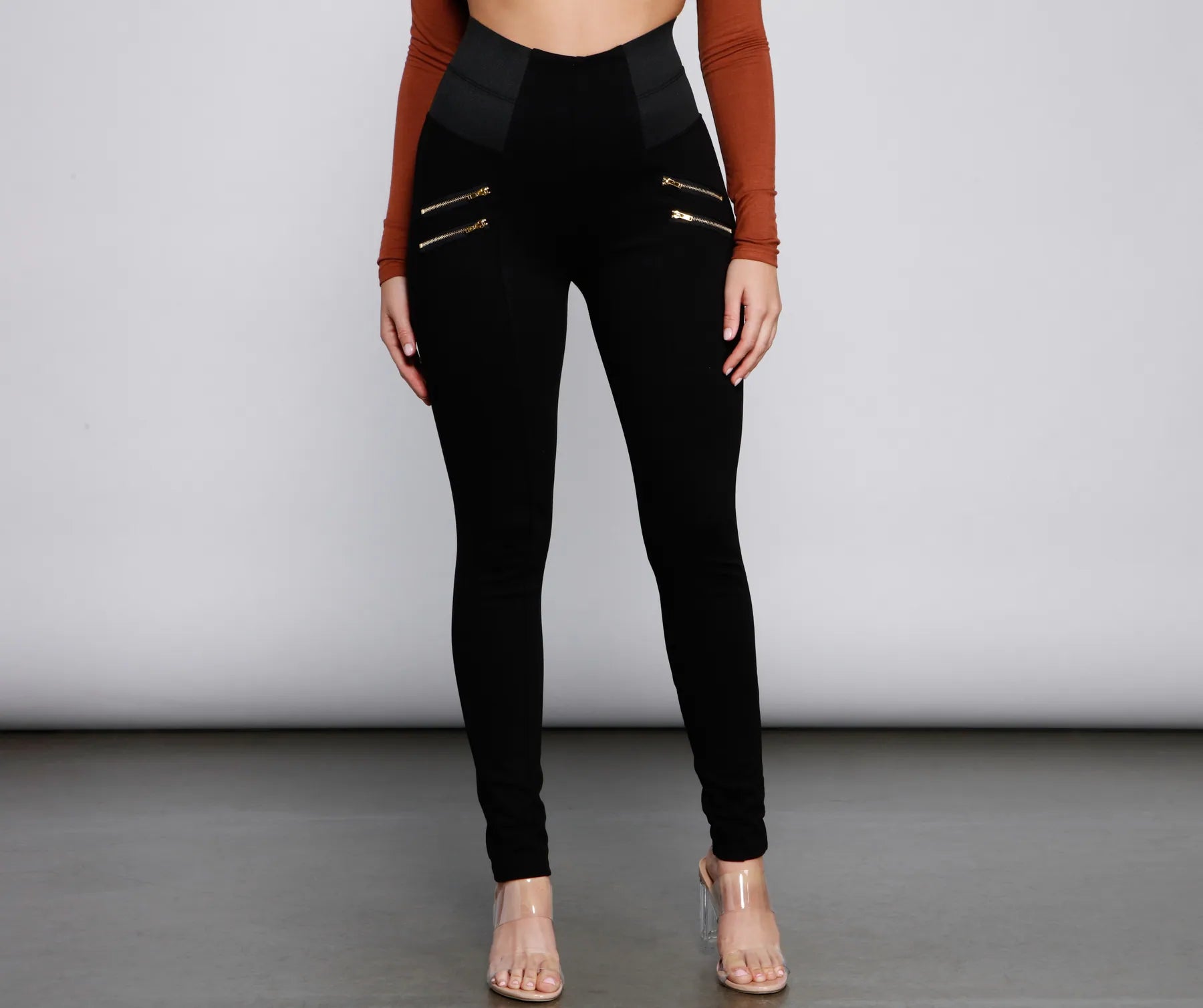 Bringing The Edge High Waist Ponte Leggings