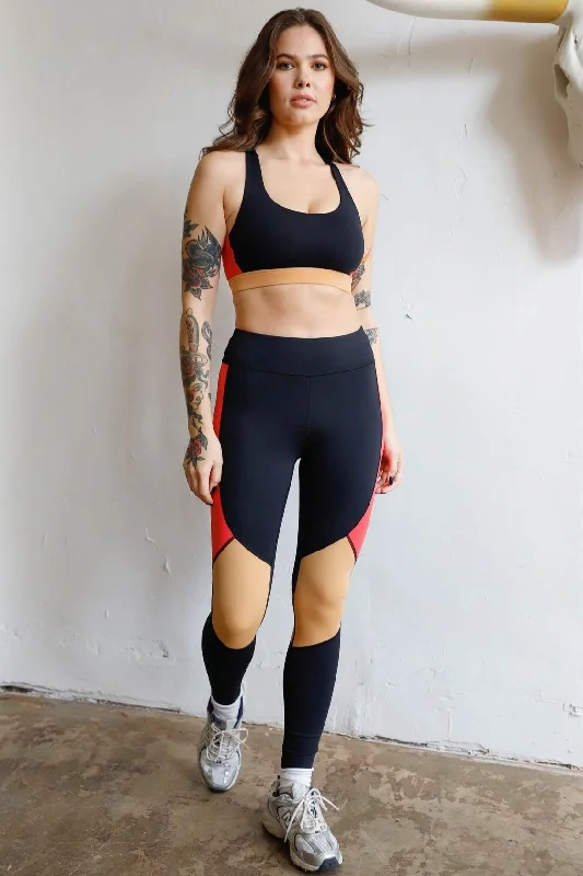 Trendy Color Block High-Waist Workout Leggings