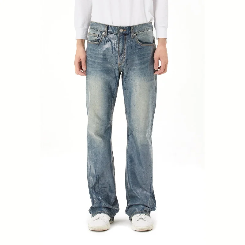 Lazy Bootcut Clear Foil Jeans - Clear Foil Blue