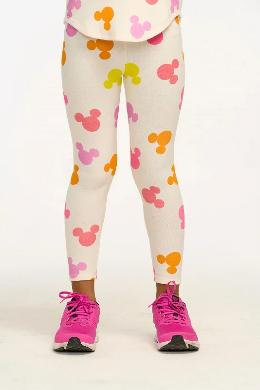 Disney Mickey Mouse "all Over Icons" Leggings In White