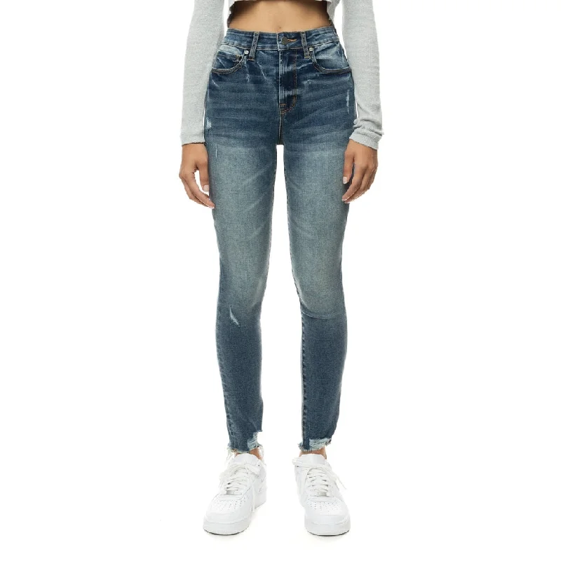 High Rise Super Skinny Ripoff Jeans - Soho Blue