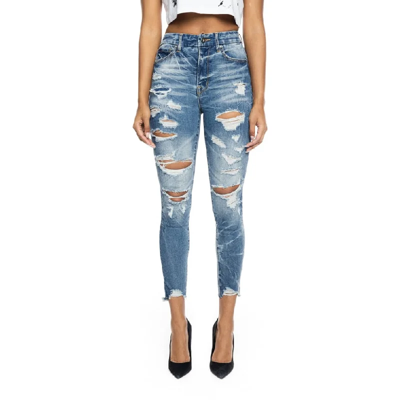 High Rise Super Skinny Heavy Ripoff Jeans - Lyons Blue