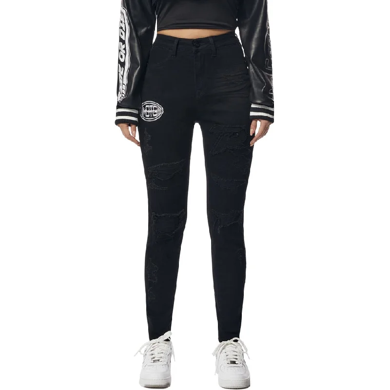 High Rise Super Skinny Racing Jeans - Deep Black