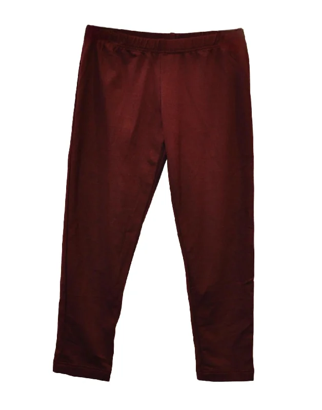 Girls Pull-On Leggings In Burgundy