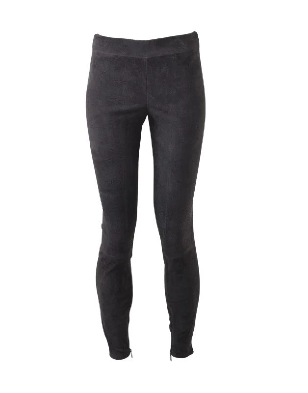 Stretch Suede Zip Leggings