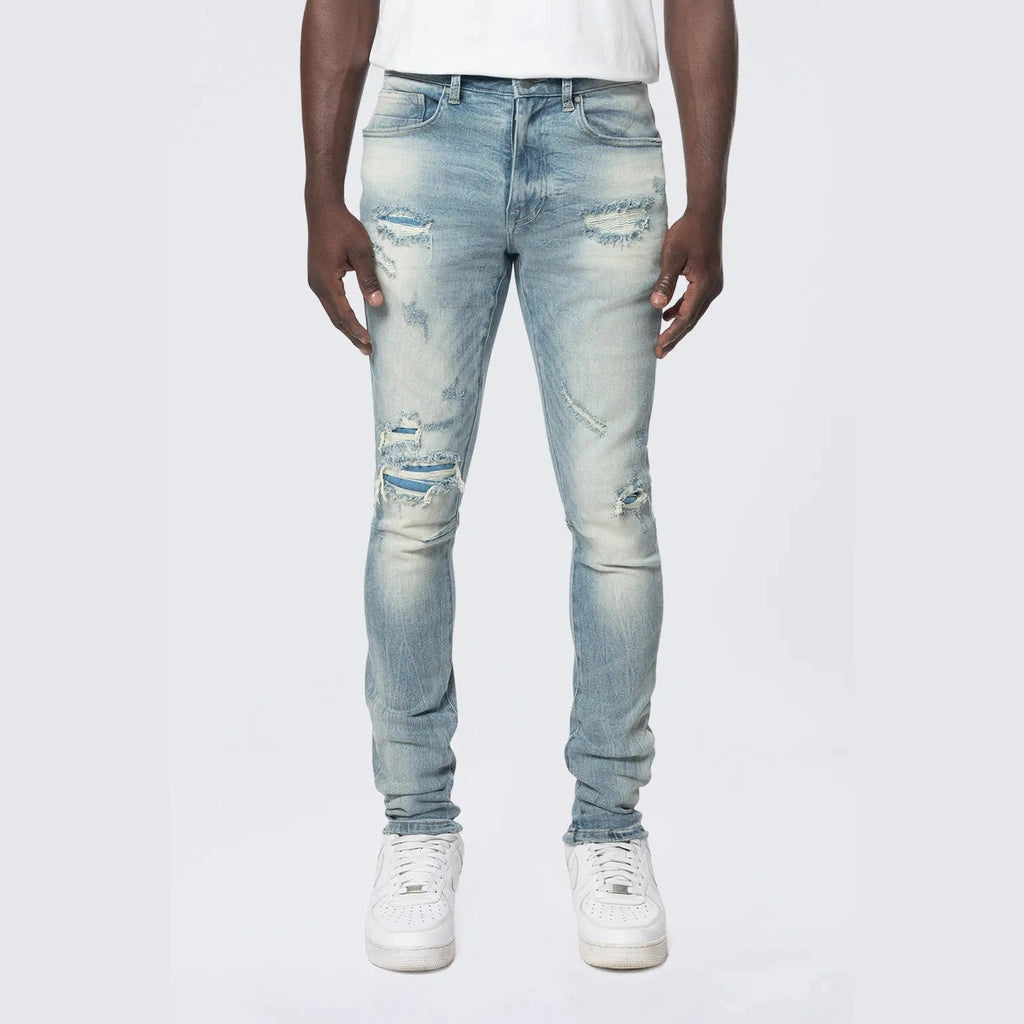 Slim Tapered Vintage Washed Jeans - Bergen Blue