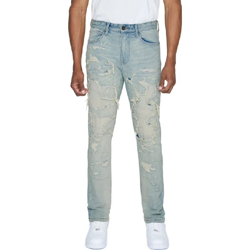 Slim Heavy Distressed Jeans - Elm Blue