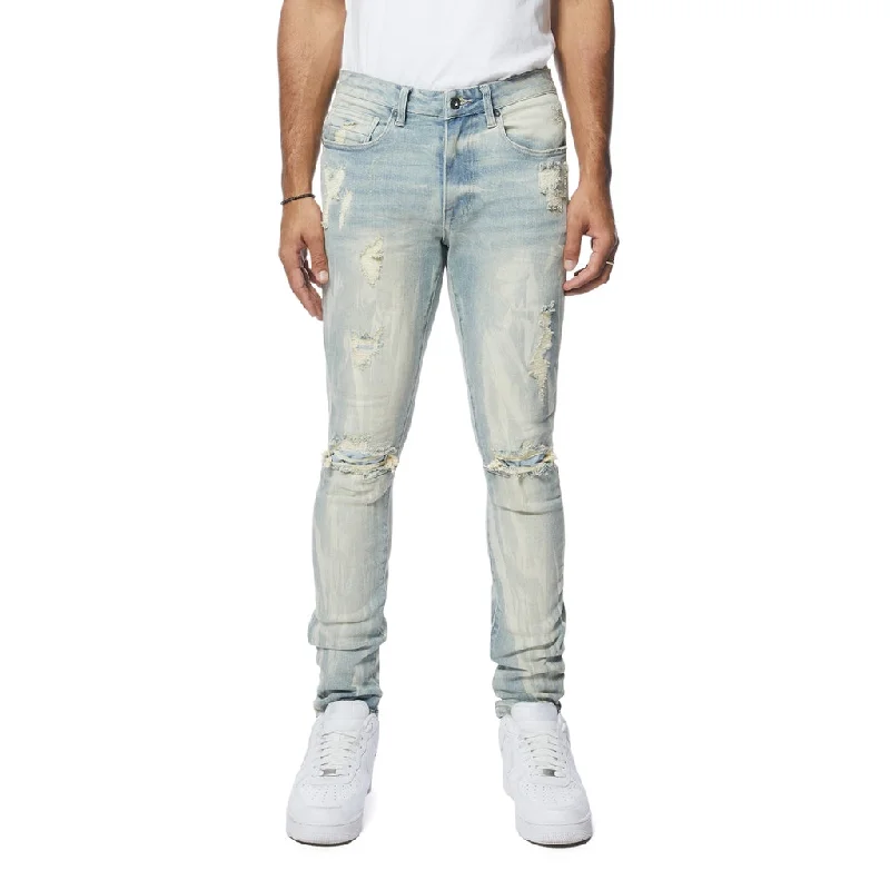 Slim Tapered Rooting Effect Jeans - Seville Blue