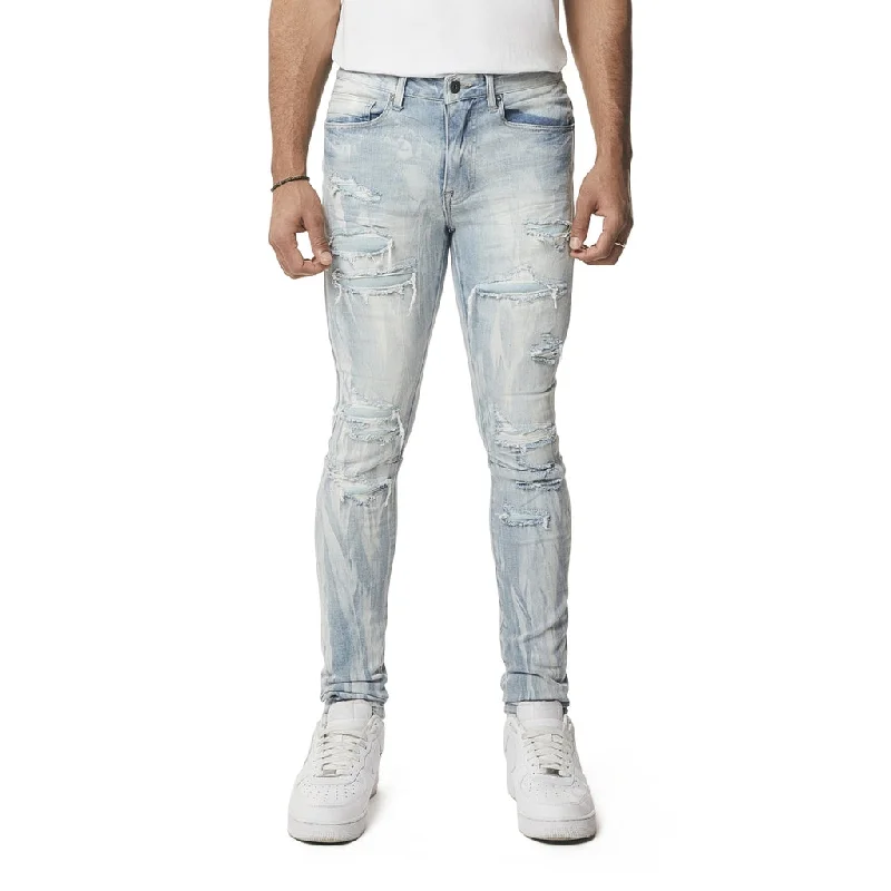 Super Skinny Vertical Lightning Jeans - Montauk Blue