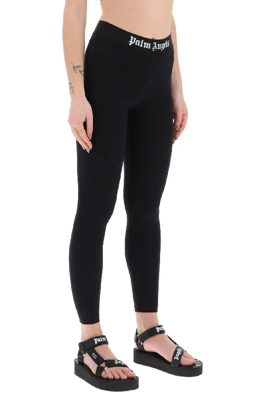 sporty leggings with branded stripe