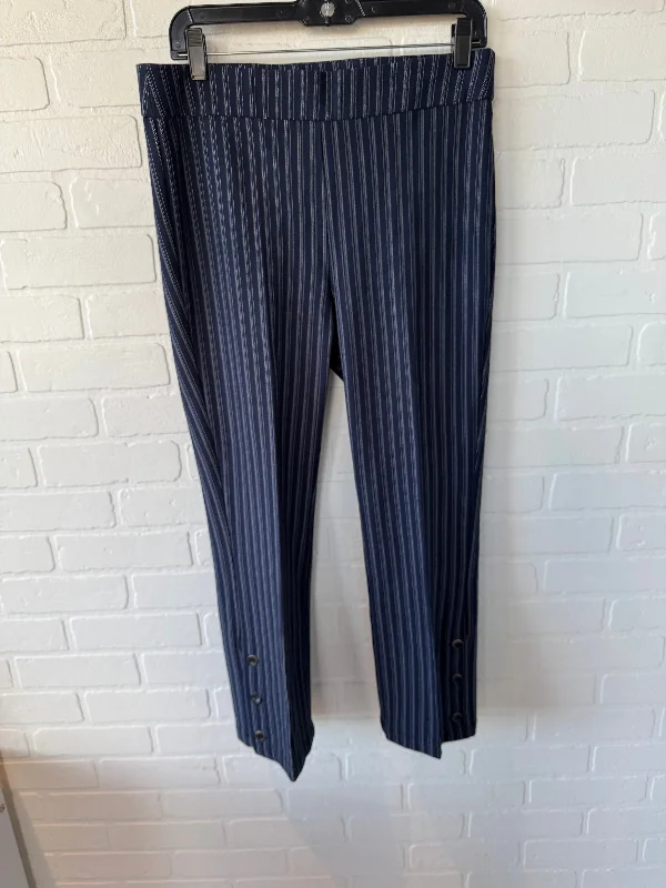 Pants Cropped By Melissa Paige In Blue & White, Size: 10p