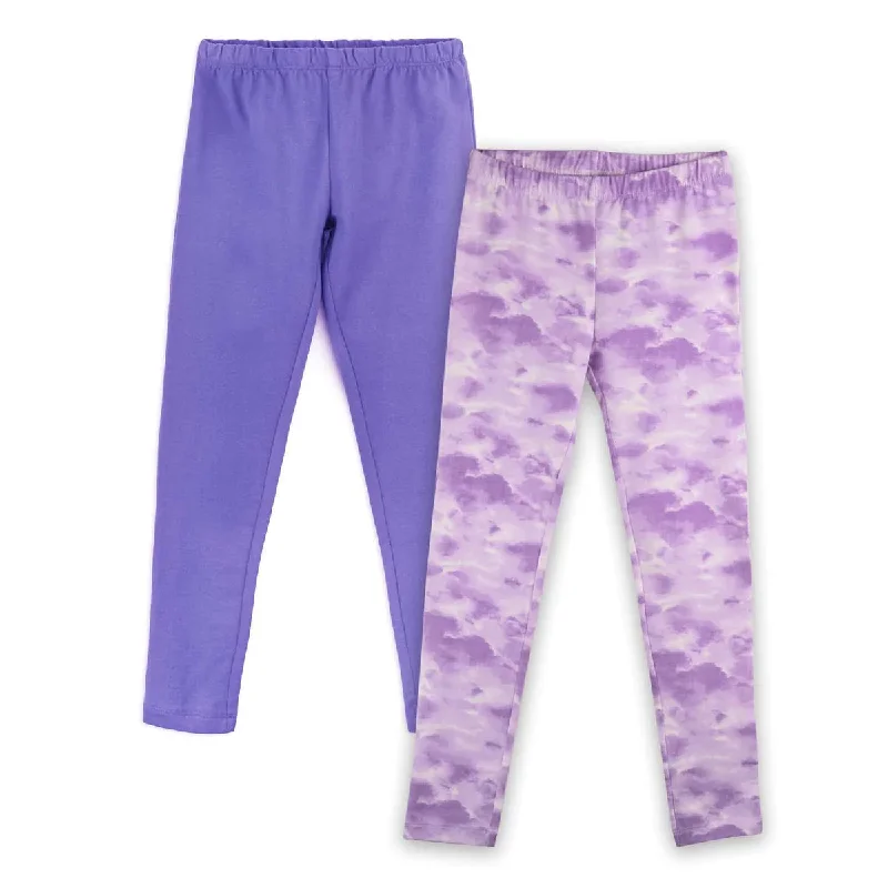 Mightly Girls Purple & Lilac Cloud Leggings