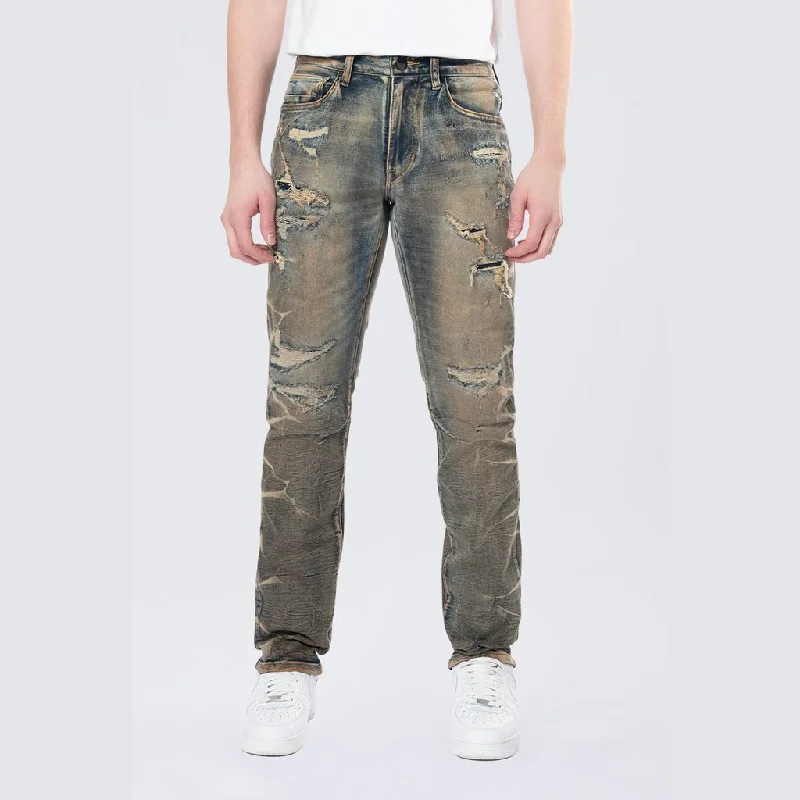 Slim Lightning Effect Jeans - Zinc Blue