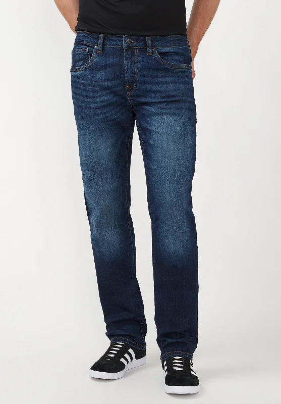 Straight Six Men's Jeans in Authentic and Sanded Blue - BM22601