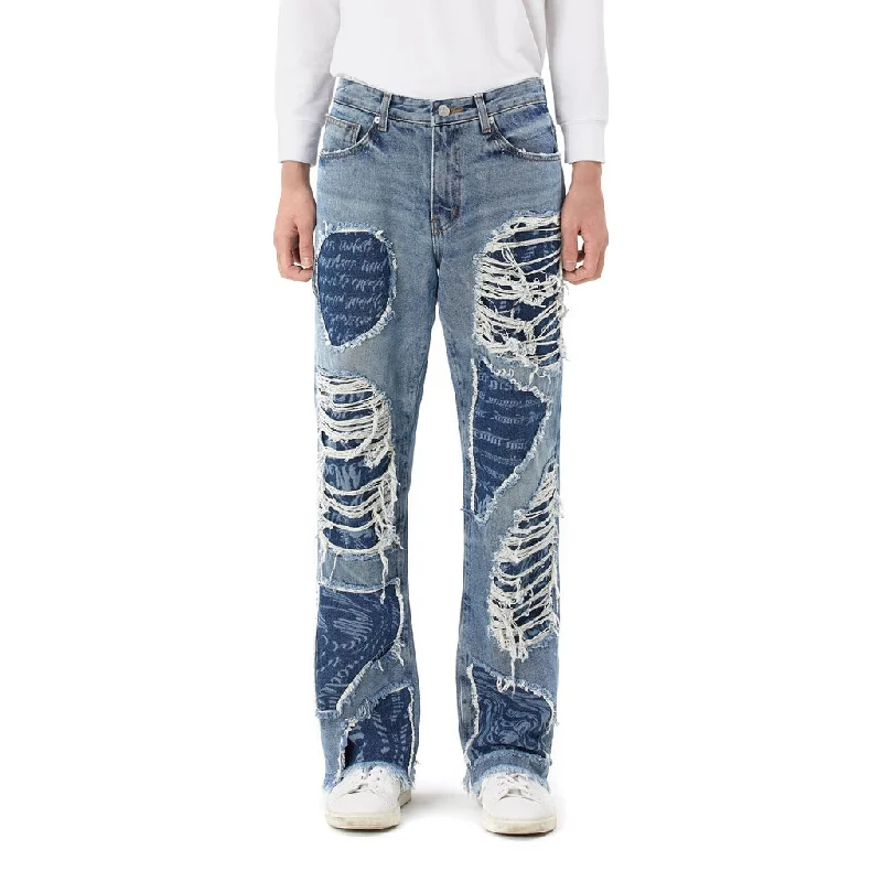 Semi Wide Doodling Cut Jeans - Intense Blue