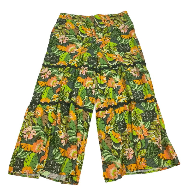 Pants Wide Leg By Cato In Green & Orange, Size: 18