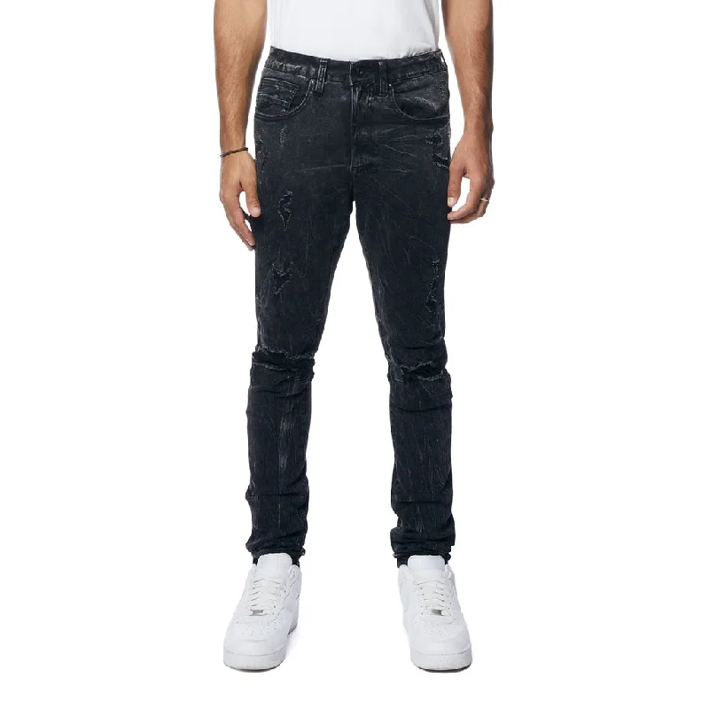 Slim Tapered Rooting Effect Jeans - Black Matrix