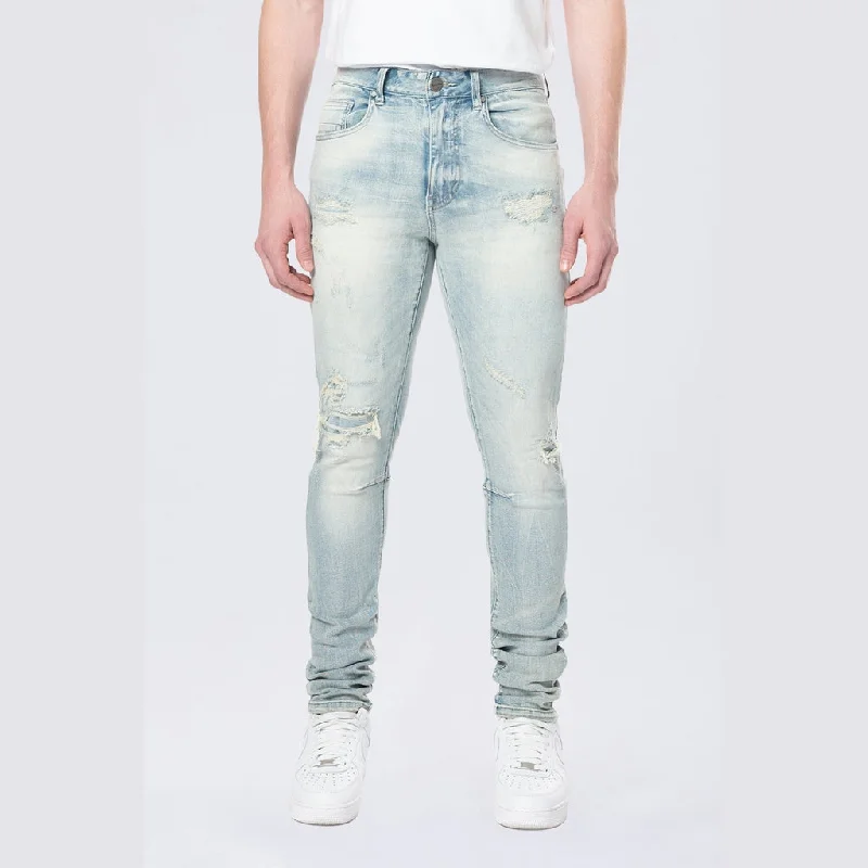 Slim Tapered Vintage Washed Jeans - Elm Blue