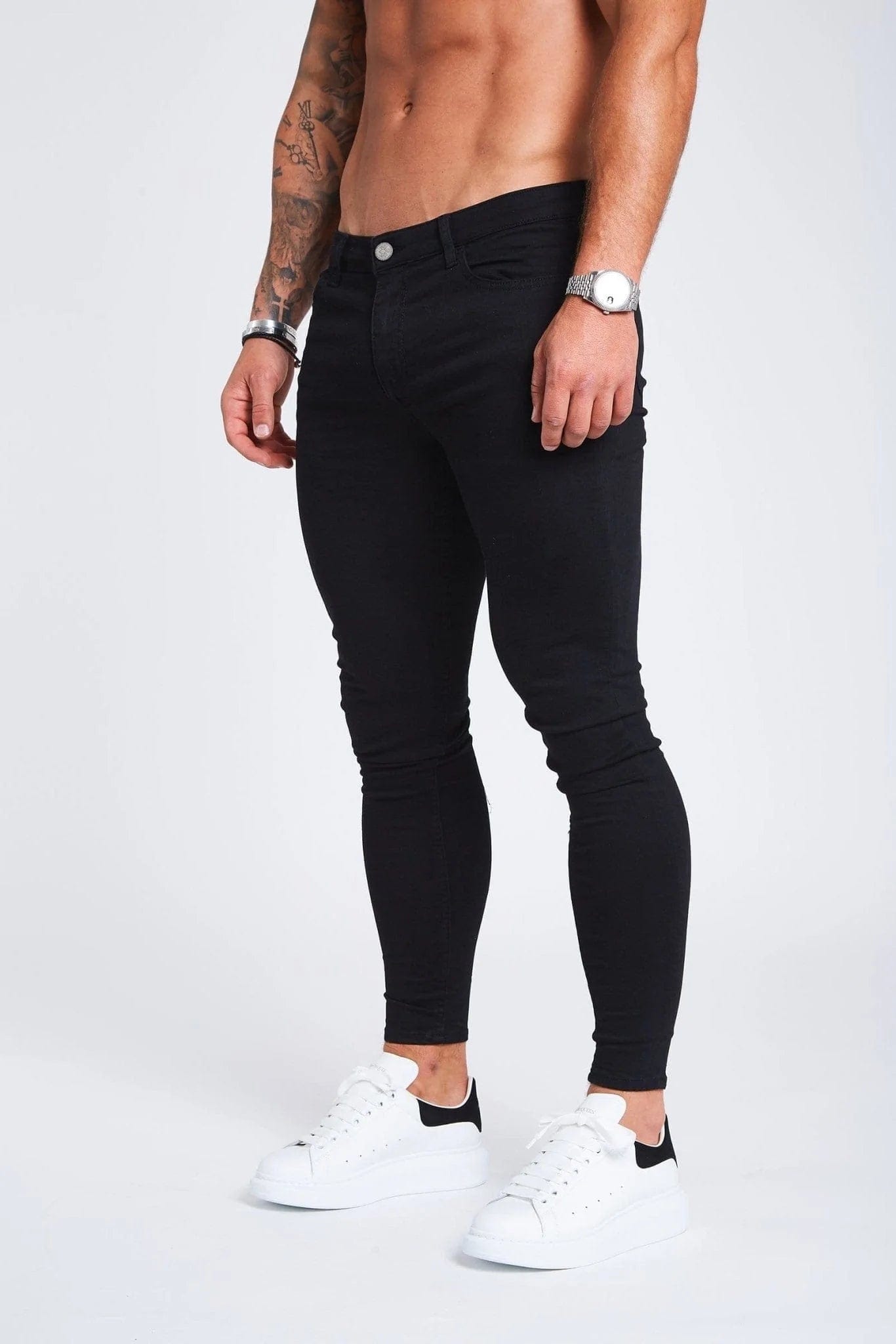 SKINNY FIT JEANS NON RIPPED - BLACK