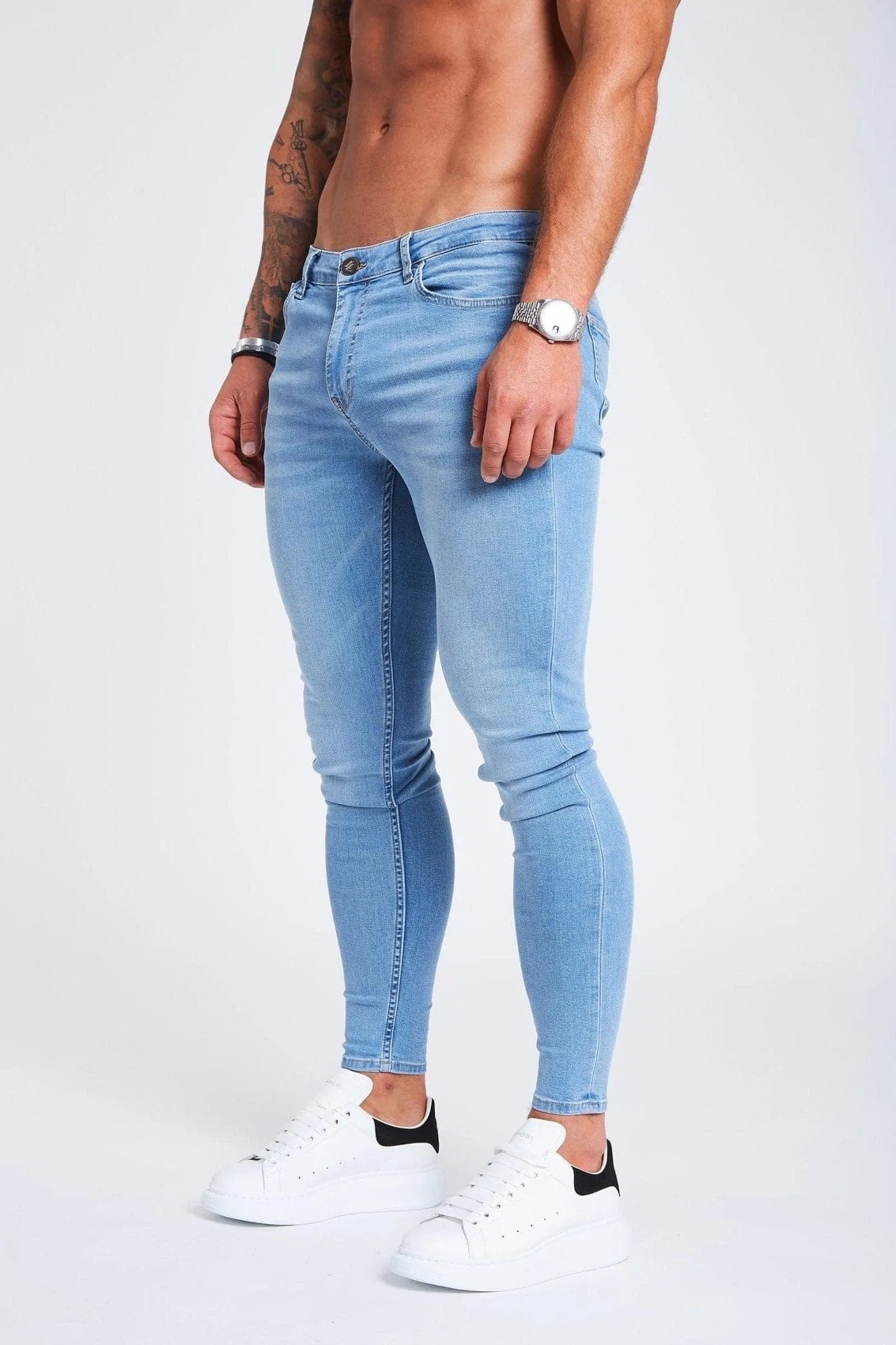 SKINNY FIT JEANS NON RIPPED - LIGHT BLUE