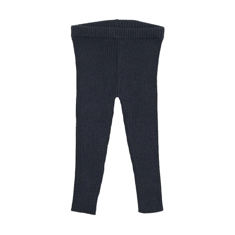 LIL LEGS OFF NAVY KNIT LONG LEGGINGS [FINAL SALE]