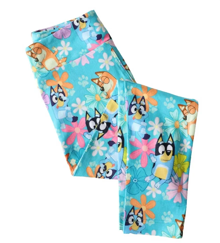 Girls Happy Hounds Leggings In Blue