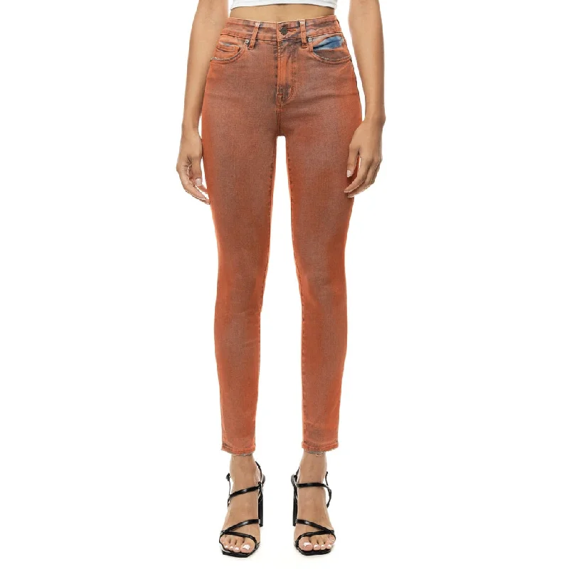 High Rise Super Skinny Spray Jeans - Orange