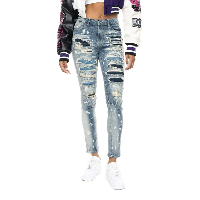 Mid Rise Super Skinny Heavy Ripoff Jeans - Vegas Blue