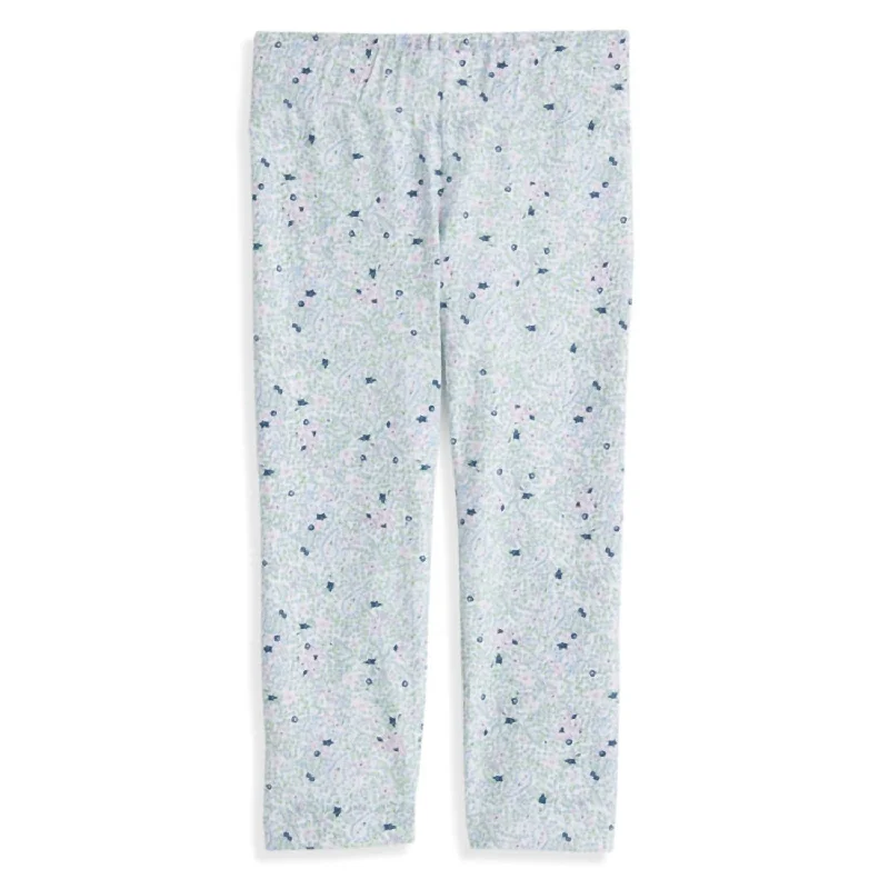 Girls' Printed Leggings In Forget Me Not