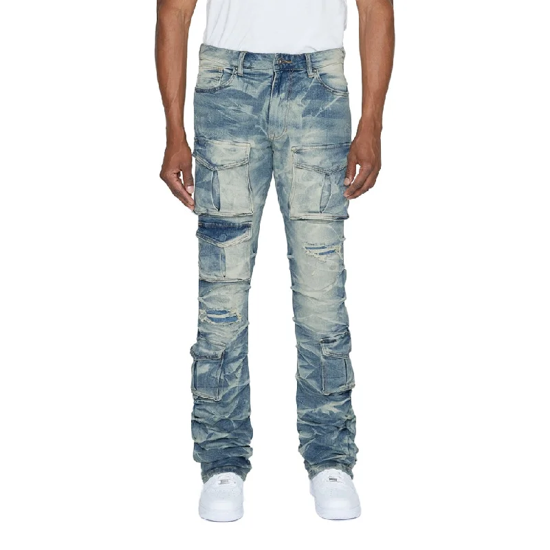 Stacked Utility Jeans - Clyde Blue