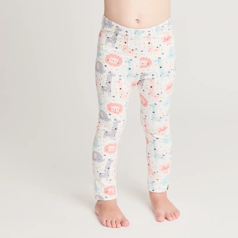 Organic leggings "Mini Jungle Rose" made from 95% organic cotton and 5% elastane