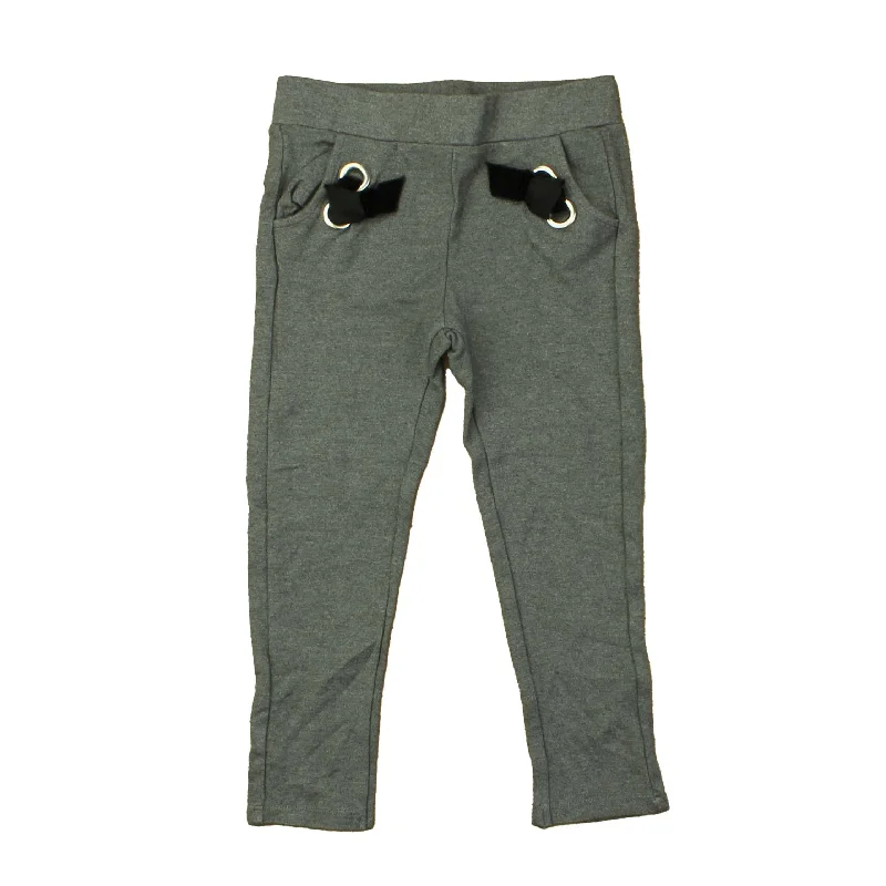 Lili Gaufrette Girls Grey | Black Leggings