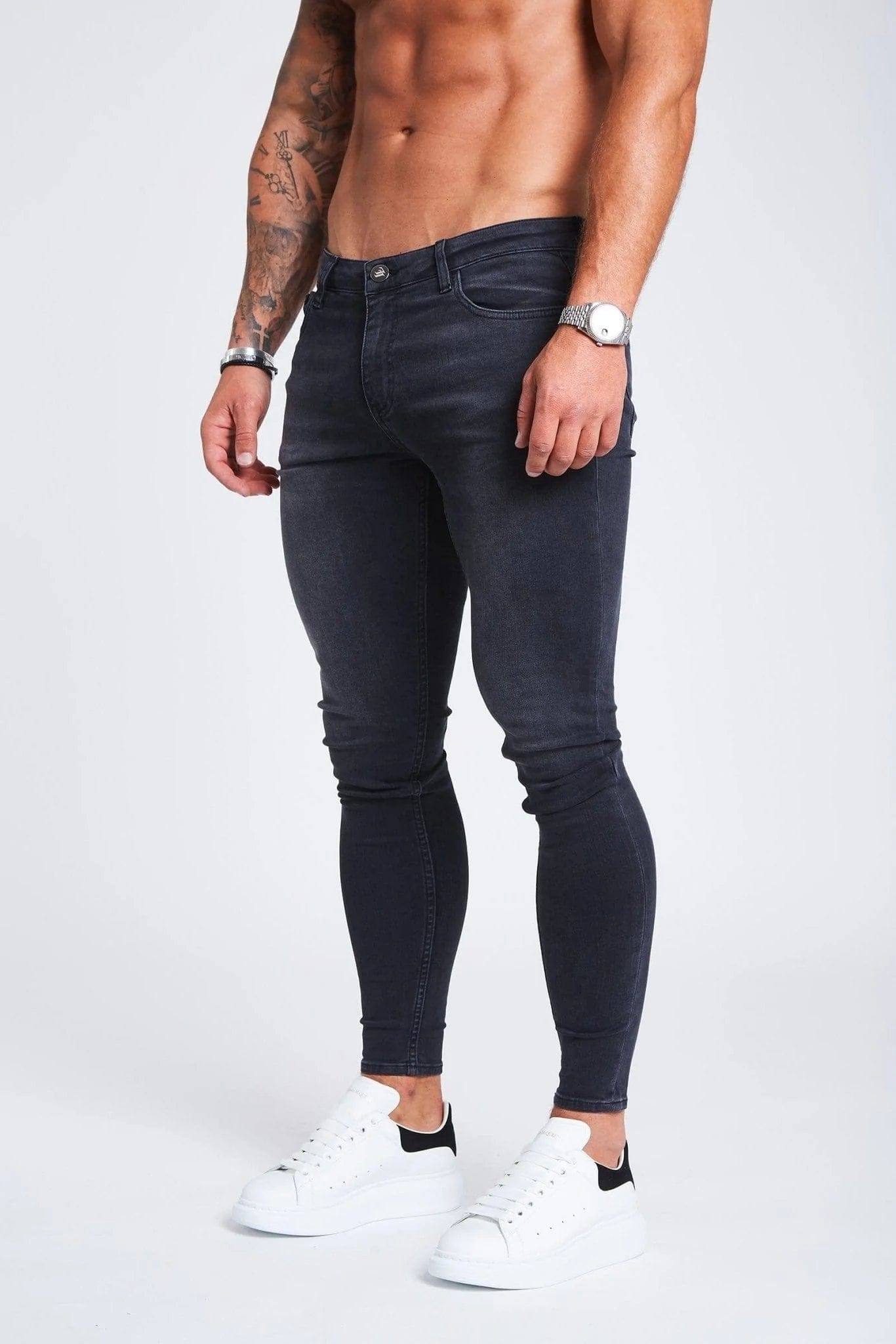 SKINNY FIT JEANS NON RIPPED - GREY