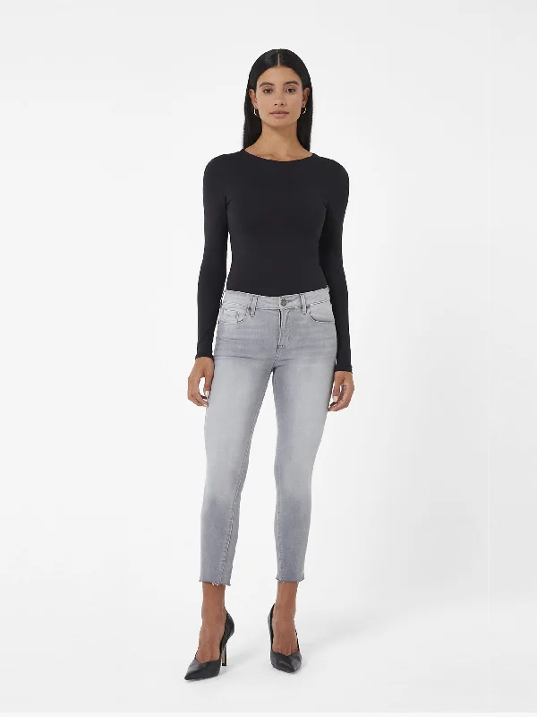 Twisted Seam Skinny Crop w/Raw Hem in Dust