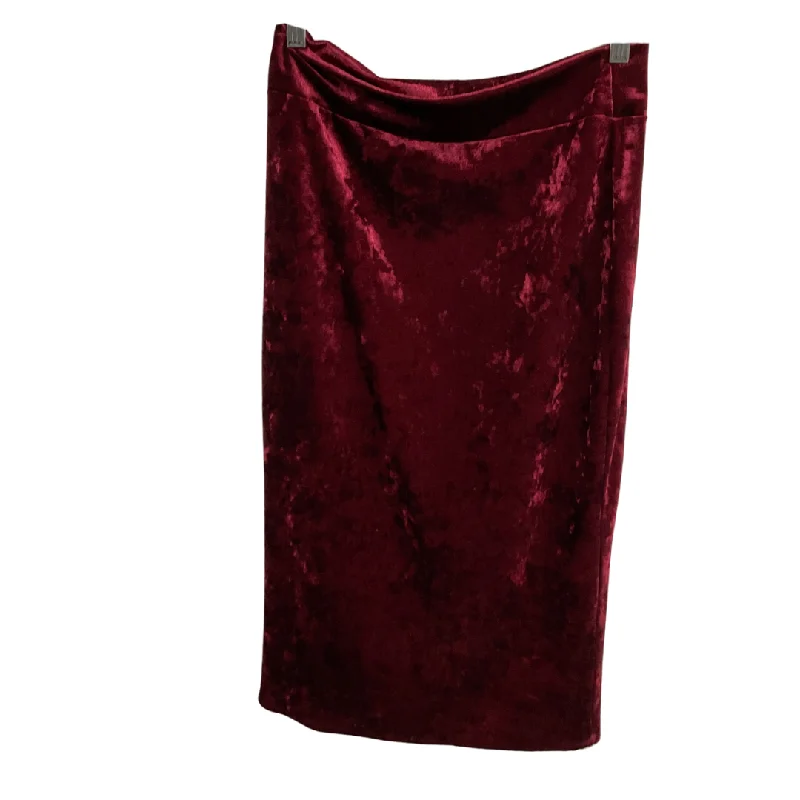 Skirt Midi By Windsor In Maroon, Size: L