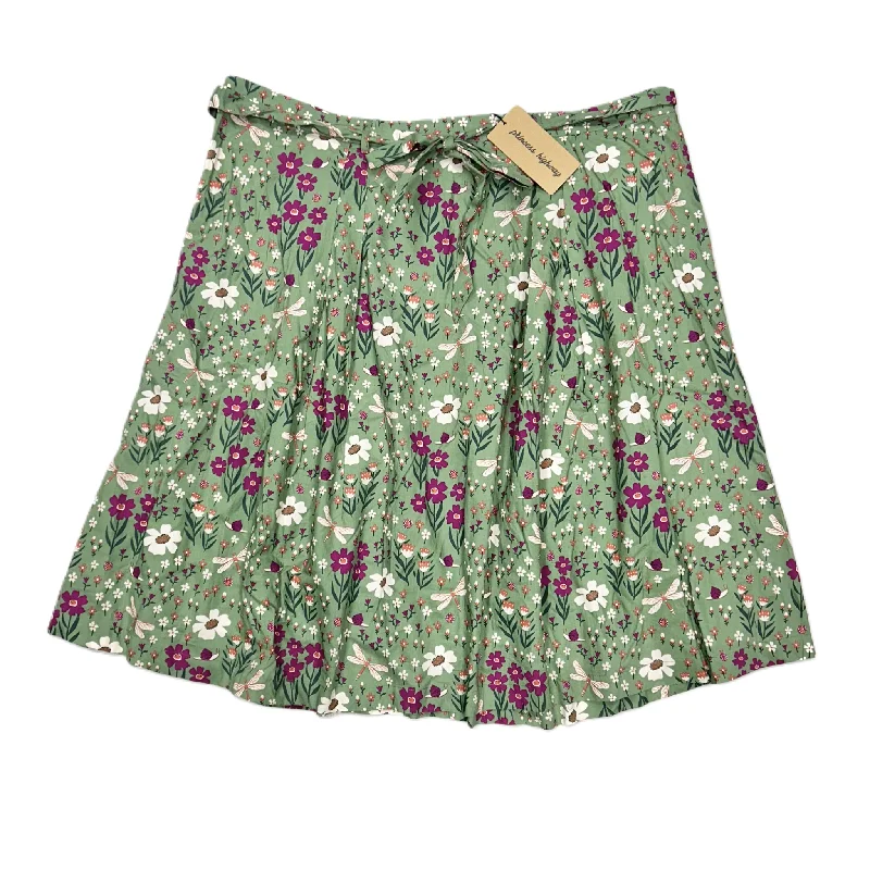 Skirt Midi By Modcloth In Green & White, Size: 28