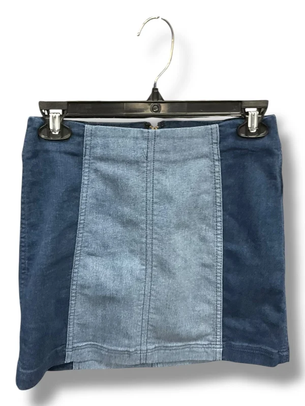 Skirt Mini & Short By Free People In Blue Denim, Size: 4