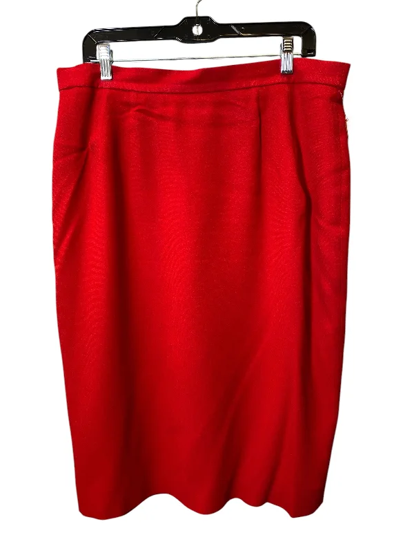 Skirt Midi By Liz Claiborne In Red, Size: 16