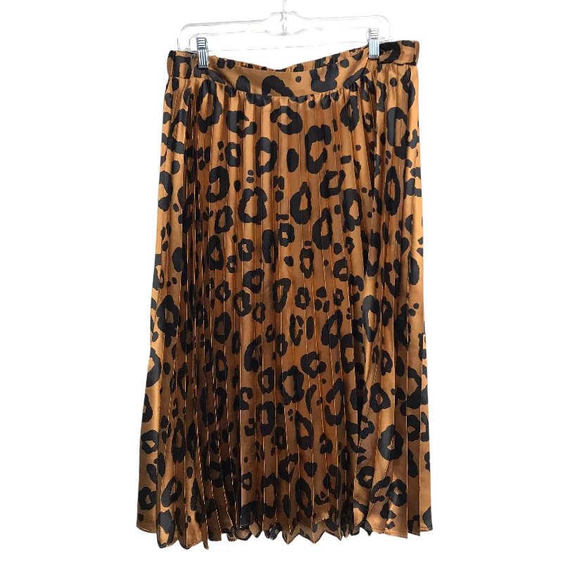 Skirt Midi By Ava & Viv In Animal Print, Size:1X