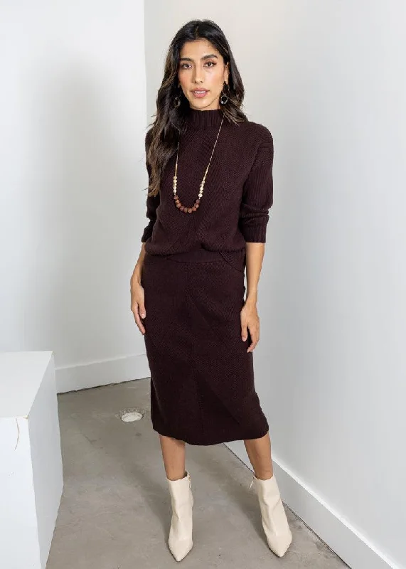 Astrid Kramer Knit Skirt- Chocolate ***FINAL SALE***