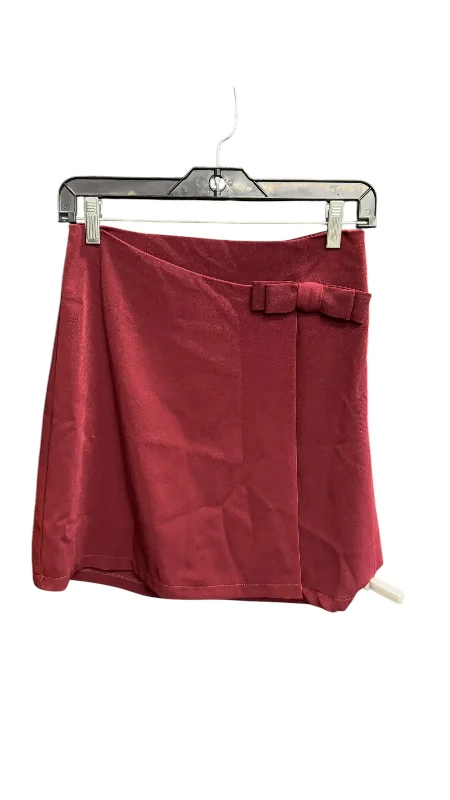 Skirt Mini & Short By Sugar Lips In Maroon, Size: S