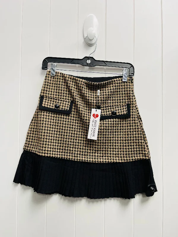 Skirt Mini & Short By Clothes Mentor In Black & Tan, Size: S