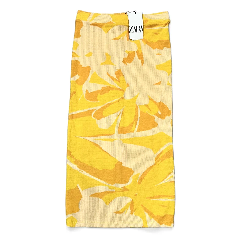 Skirt Maxi By Zara In Yellow, Size: M