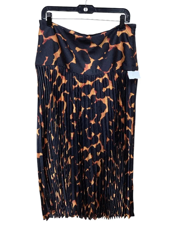 Skirt Maxi By Clothes Mentor In Black & Orange, Size: M