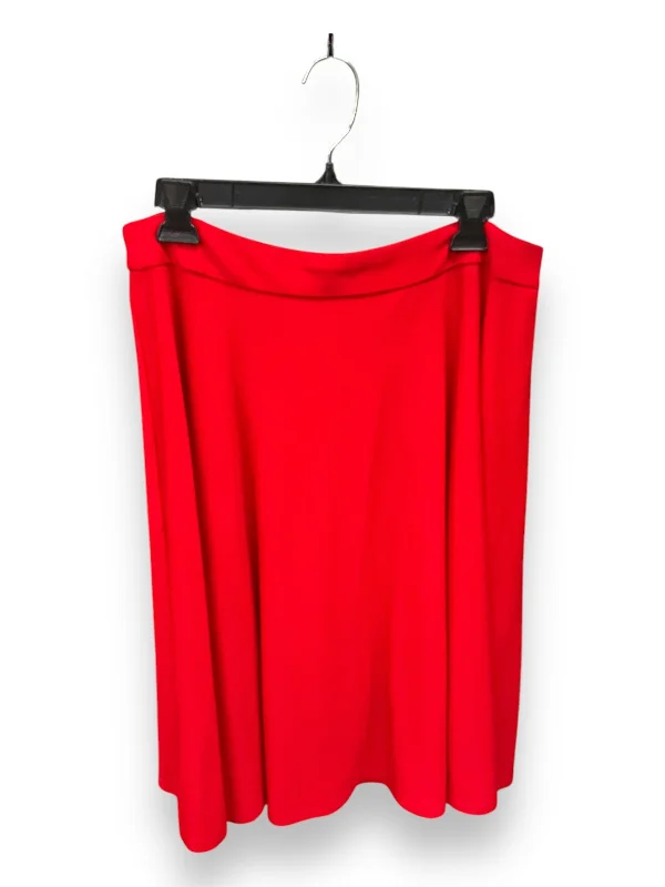 Skirt Midi By Eloquii In Red, Size: 14