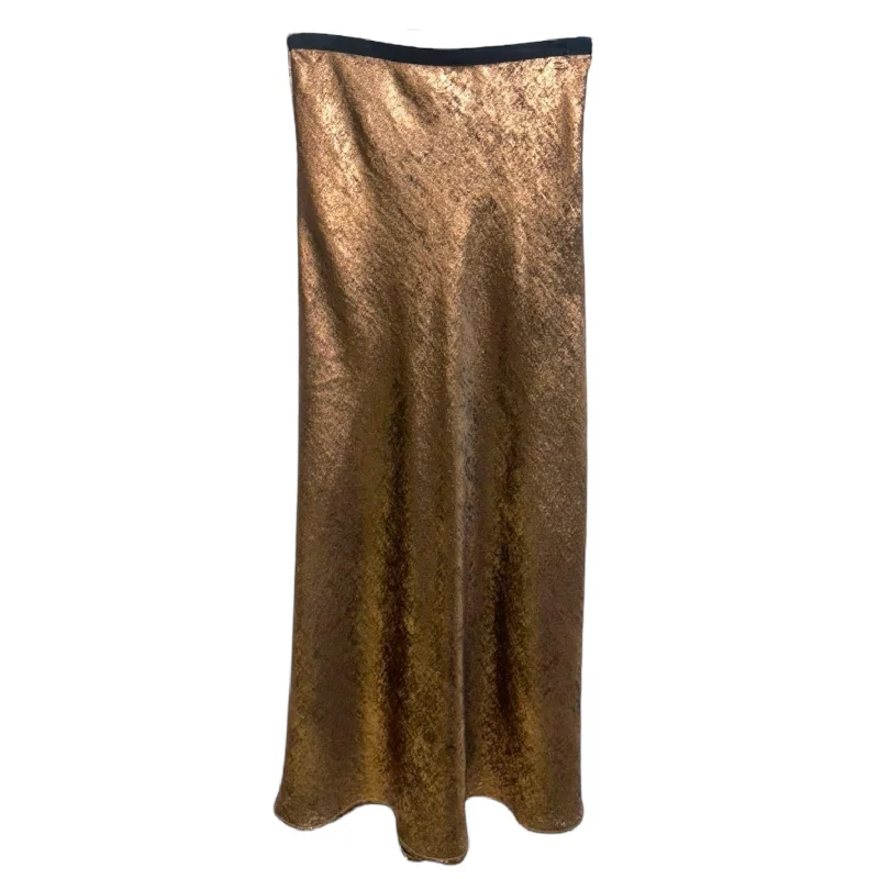 Bronze Maxi Skirt By Lavender Brown In Bronze, Size: S