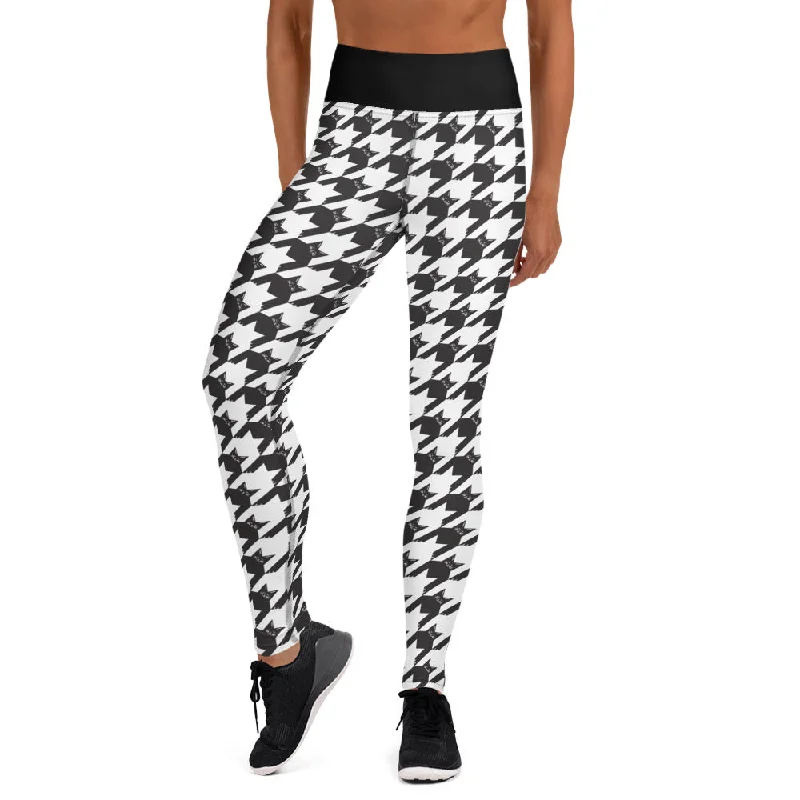 Black Cat Houndstooth Leggings