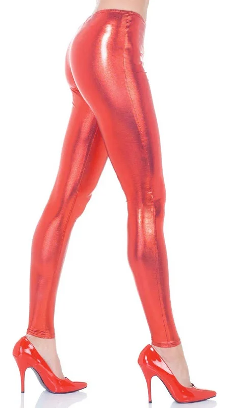 Metallic Red Womens Costume Accessory Leggings