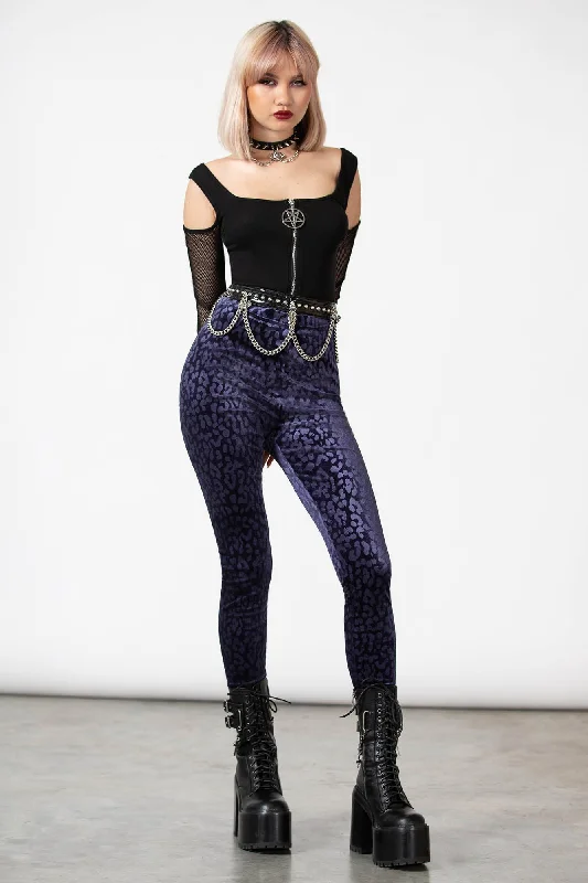 Caturday Leggings [PLUM] - Resurrect