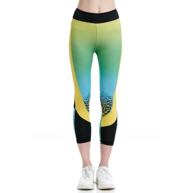 Bodytalk  Fit & The City Highwaist Leggings 7/8  Women Lifestyle Tight Lemon And Black 905806-72010